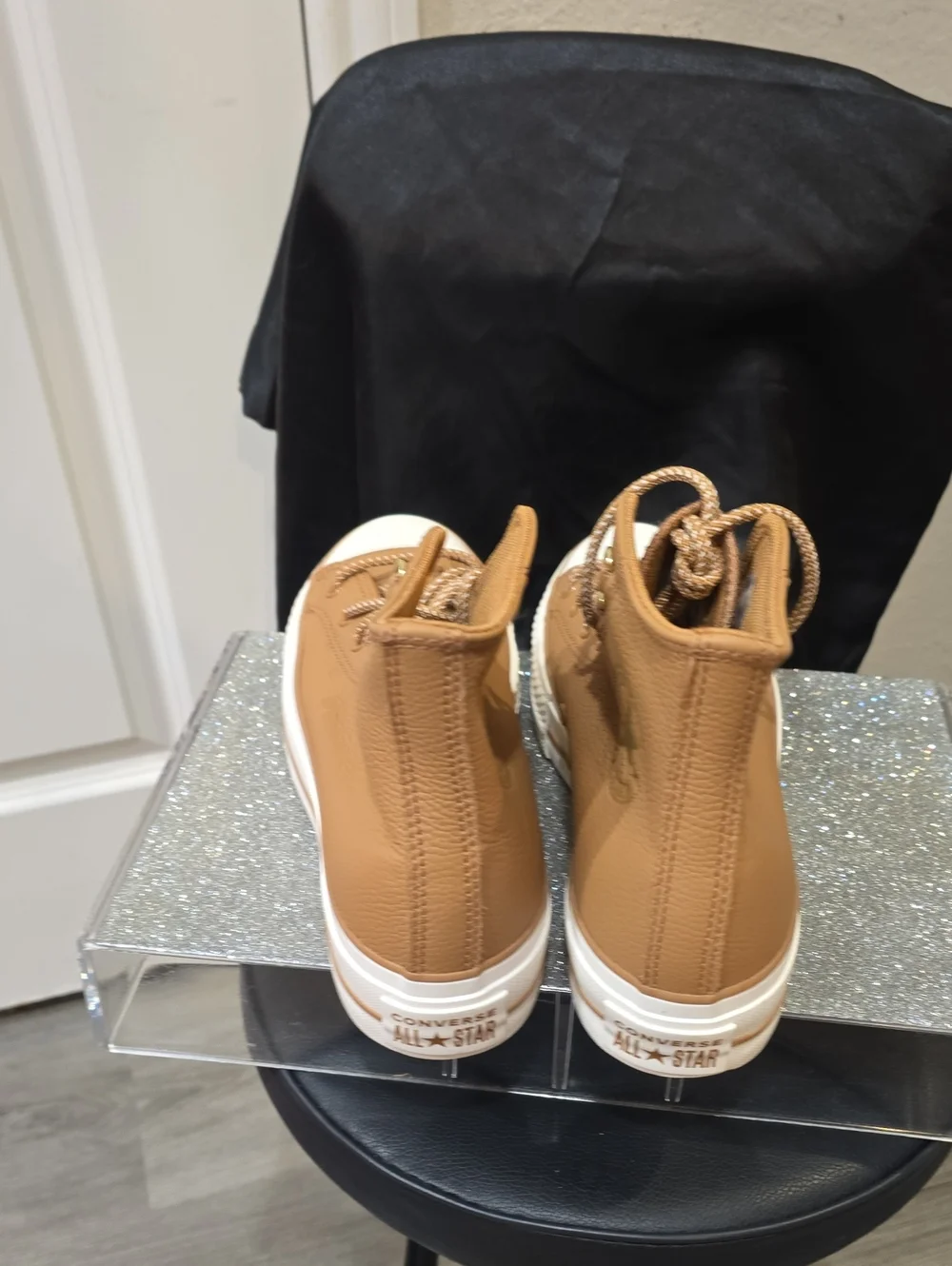 Converse Chuck Taylor All Star Lift Platform Glam Leather Sneakers-Incensed/Egre - Picture 13 of 13